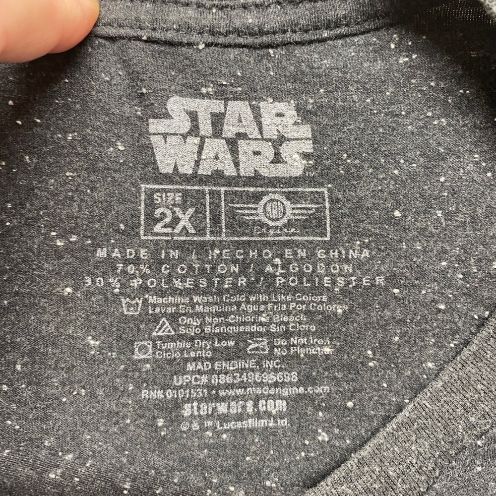 Star Wars Shirt Womens 2X Gray Speckled Short Sleeve Crew Neck Graphic Tee - Picture 2 of 7